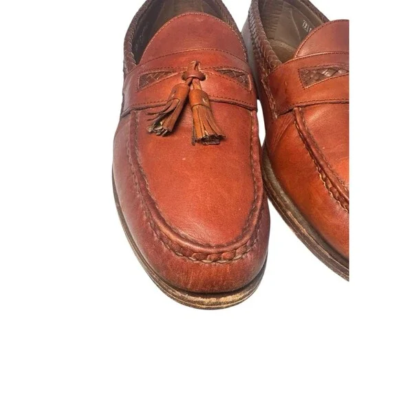 Allen Edmonds Maxfield Loafers Dress Shoes Mens Size 13D Brown Leather Tassels ALLEN EDMONDS MAXFIELD TASSEL LOAFERS BROWN LEATHER DRESS  main image 2